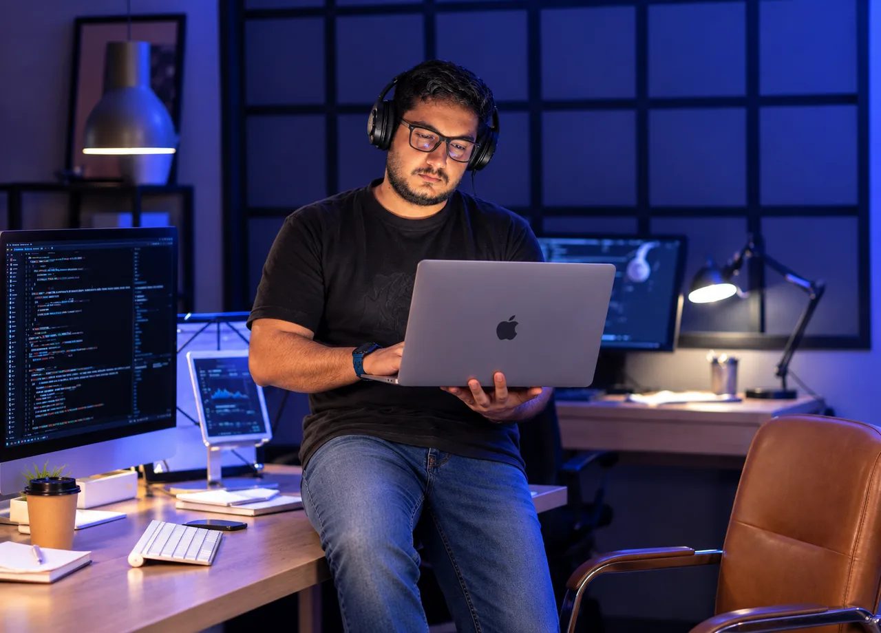 Vioflare team member working in the Melbourne office